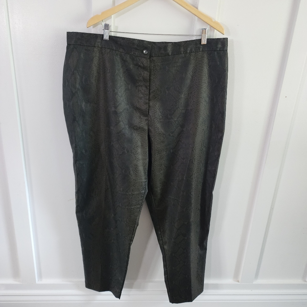 Addition elle snake skin patterns pants, black/green, size 20